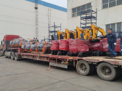 乐虎88国际集团一批小型挖掘机出口南美市场