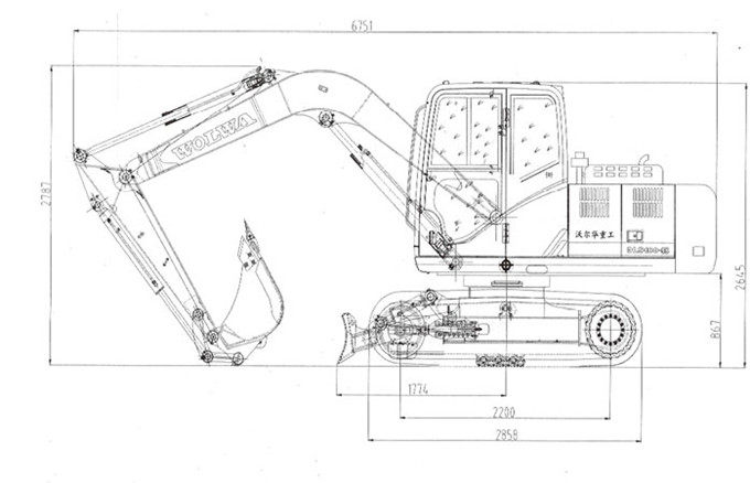 乐虎88国际DLS100-9B 9吨履带式液压挖掘机外形尺寸