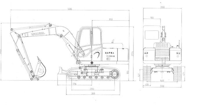 乐虎88国际DLS880-9B 7吨履带式液压挖掘机外形尺寸
