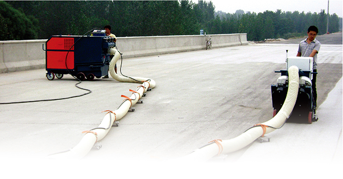 乐虎88国际路面抛丸机施工现场